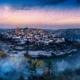 Vista nocturna de Jorquera desde el mirador