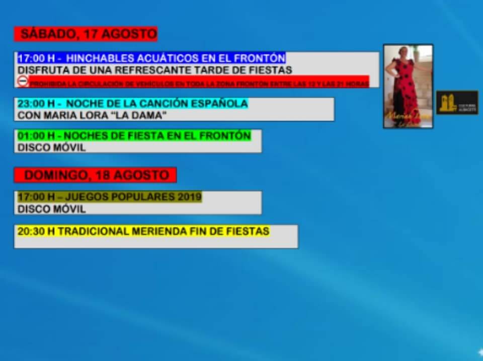 17 de agosto en las fiestas de Jorquera