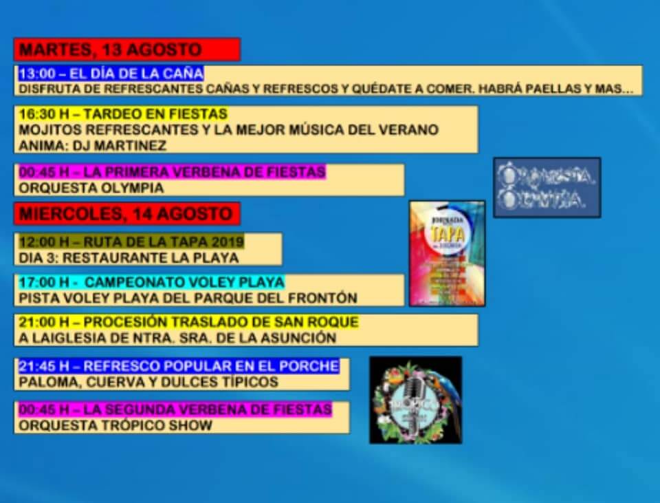 13 y 14 de agosto de las fiestas de Jorquera